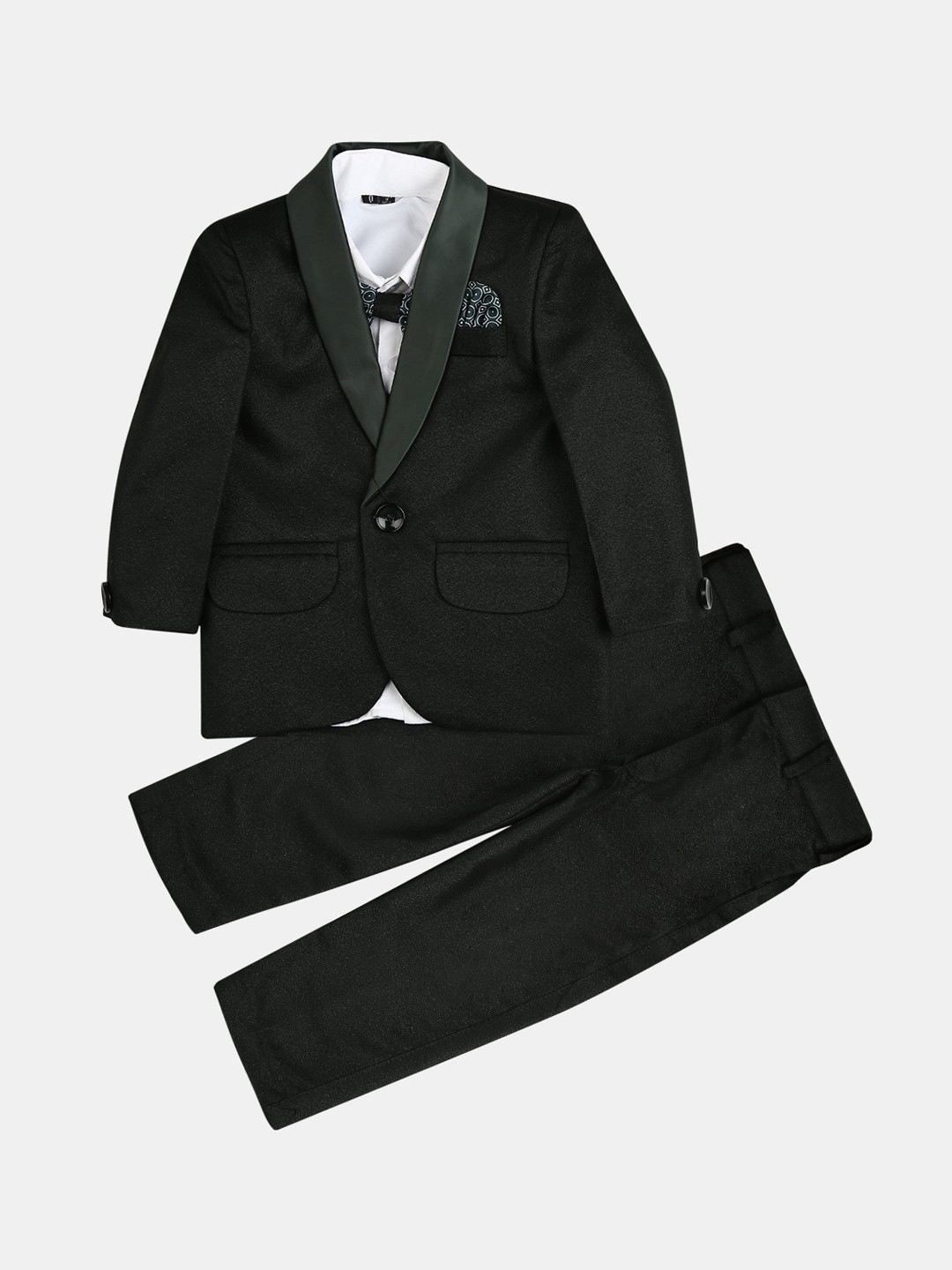 

V-Mart Boys Green Solid Single-Breasted Two Piece Suits