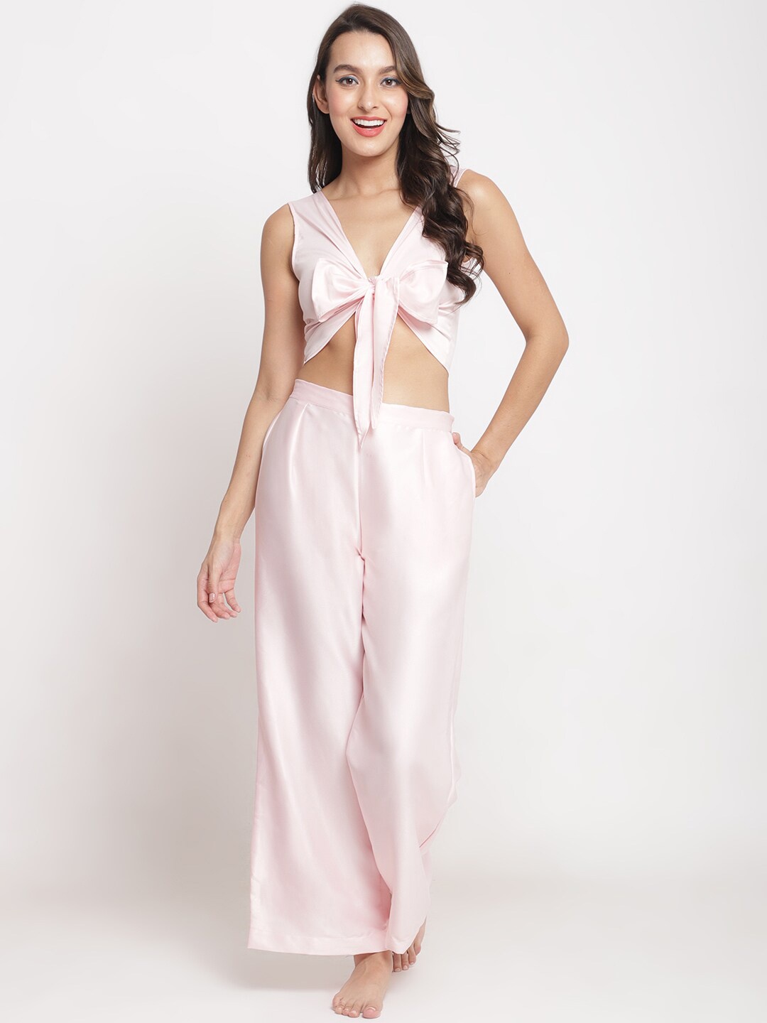 

EROTISSCH Women Pink Solid Beachwear Set