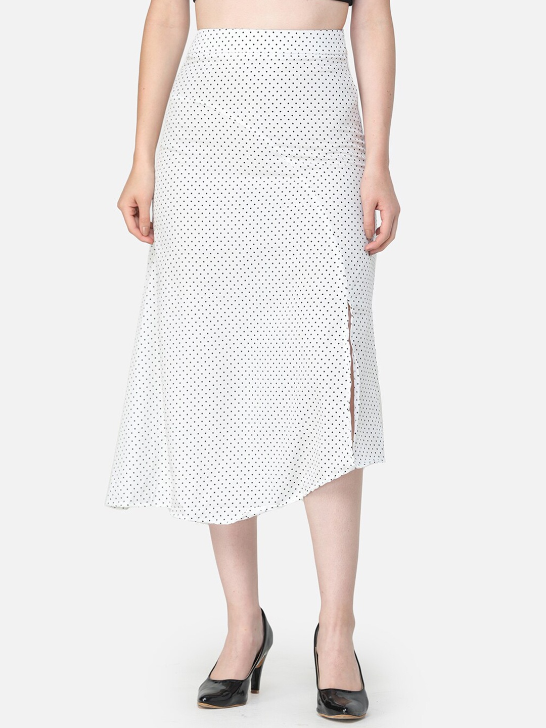 

SCORPIUS Women White Printed A Line Skirt