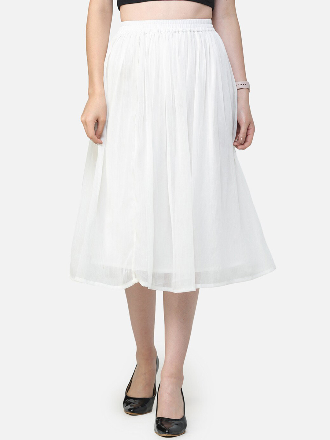 

SCORPIUS Women White Solid A Line Skirts