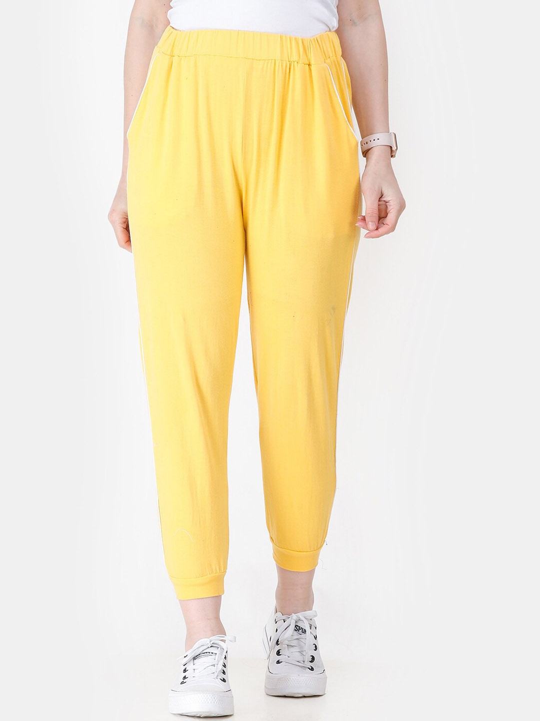

SCORPIUS Women Yellow Cotton Joggers