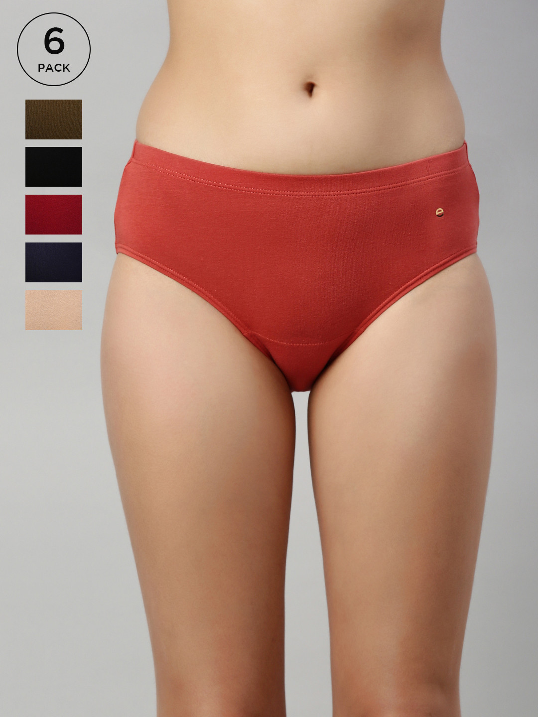 

Enamor Women Pack Of 6 CR17 Cotton Anti-Microbial & Stain Release Finish Hipster Briefs, Assorted