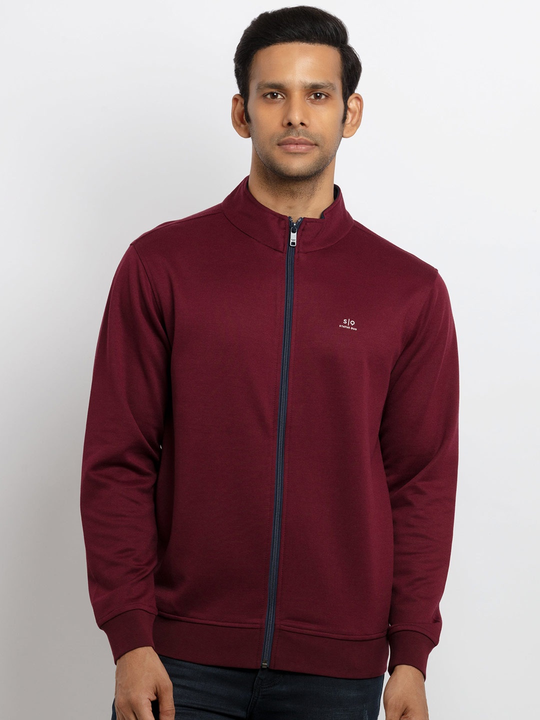 

Status Quo Men Maroon Cotton Lightweight Sweatshirt
