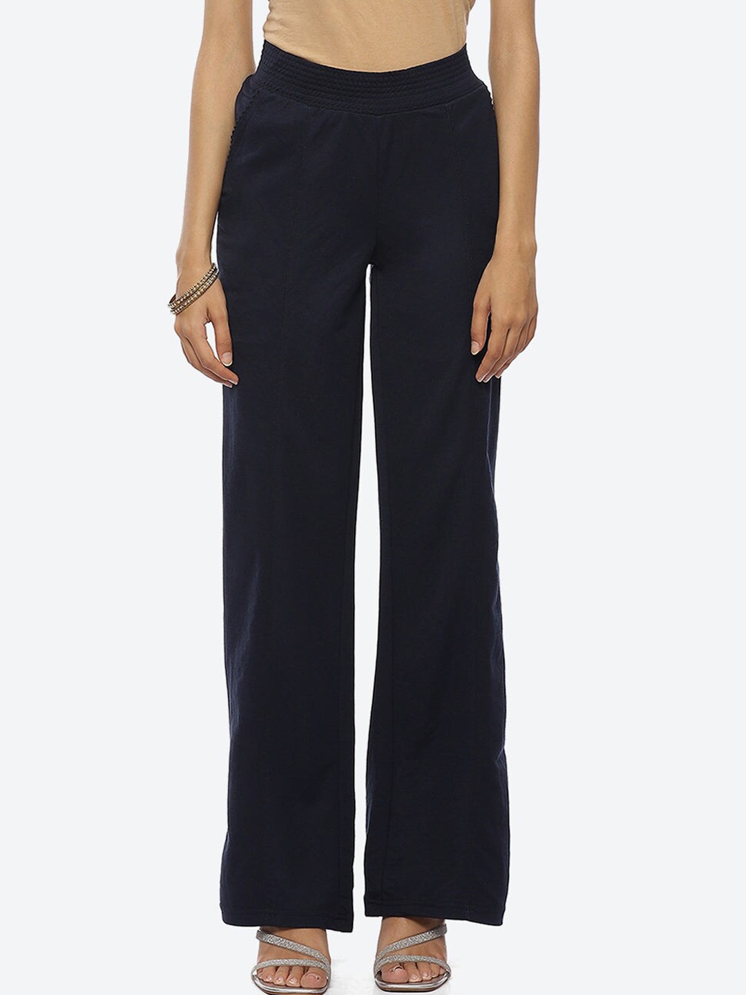 

Lakshita Women Navy Blue Parallel Trousers