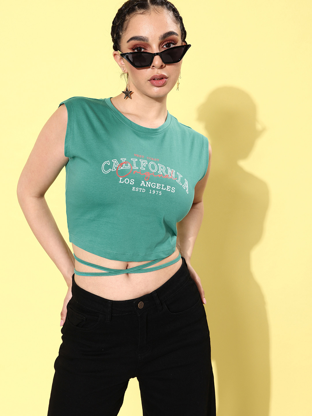 

Dressberry Pretty Green Printed Pure Cotton T-shirt