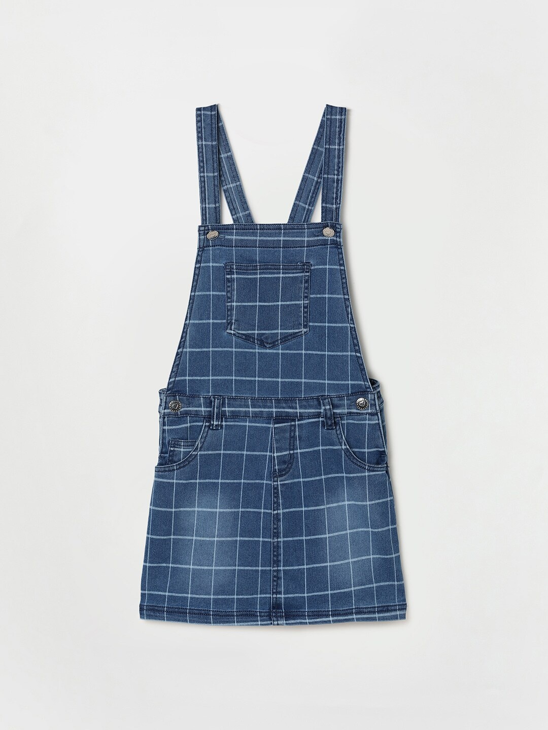 

Fame Forever by Lifestyle Girls Blue Checked Pinafore Dress