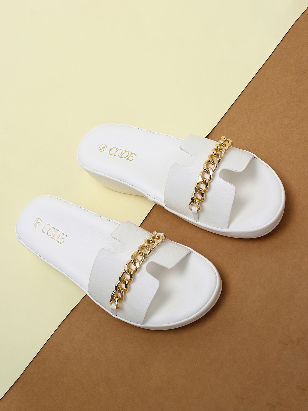 

CODE by Lifestyle Women White Open Toe Flats