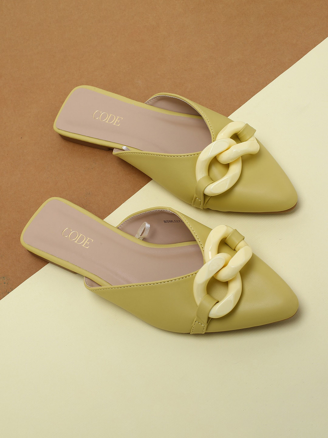 

CODE by Lifestyle Women Yellow Solid Slip-On Flats