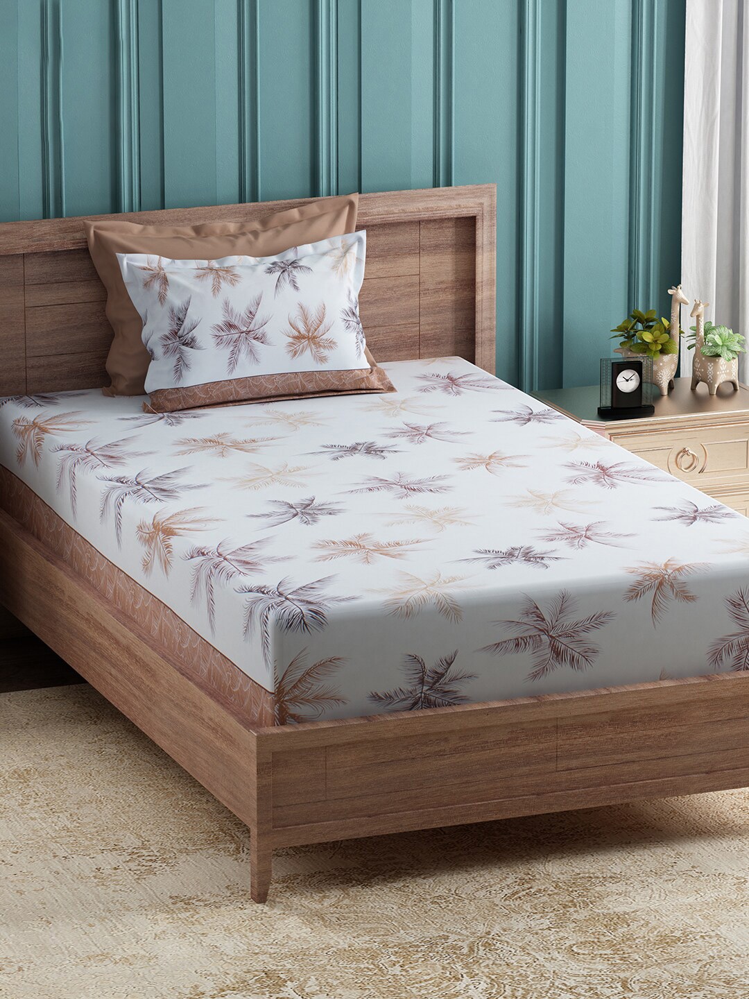 

Story@home Mustard & Off White 144 TC 2 Single Bedsheet with 2 Pillow Covers