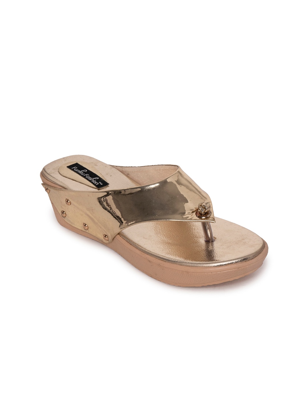 

Funku Fashion Gold-Toned Platform Heels