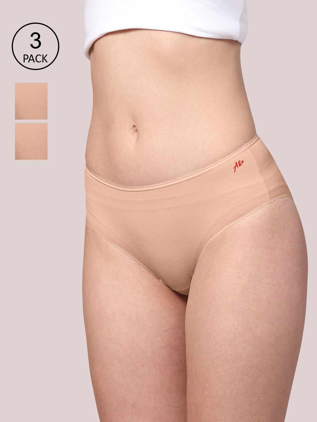 

Ashleyandalvis Women Pack of 3 Anti-Bacterial Anti Odour Modal Hipster AA-HP-AN-3, Nude