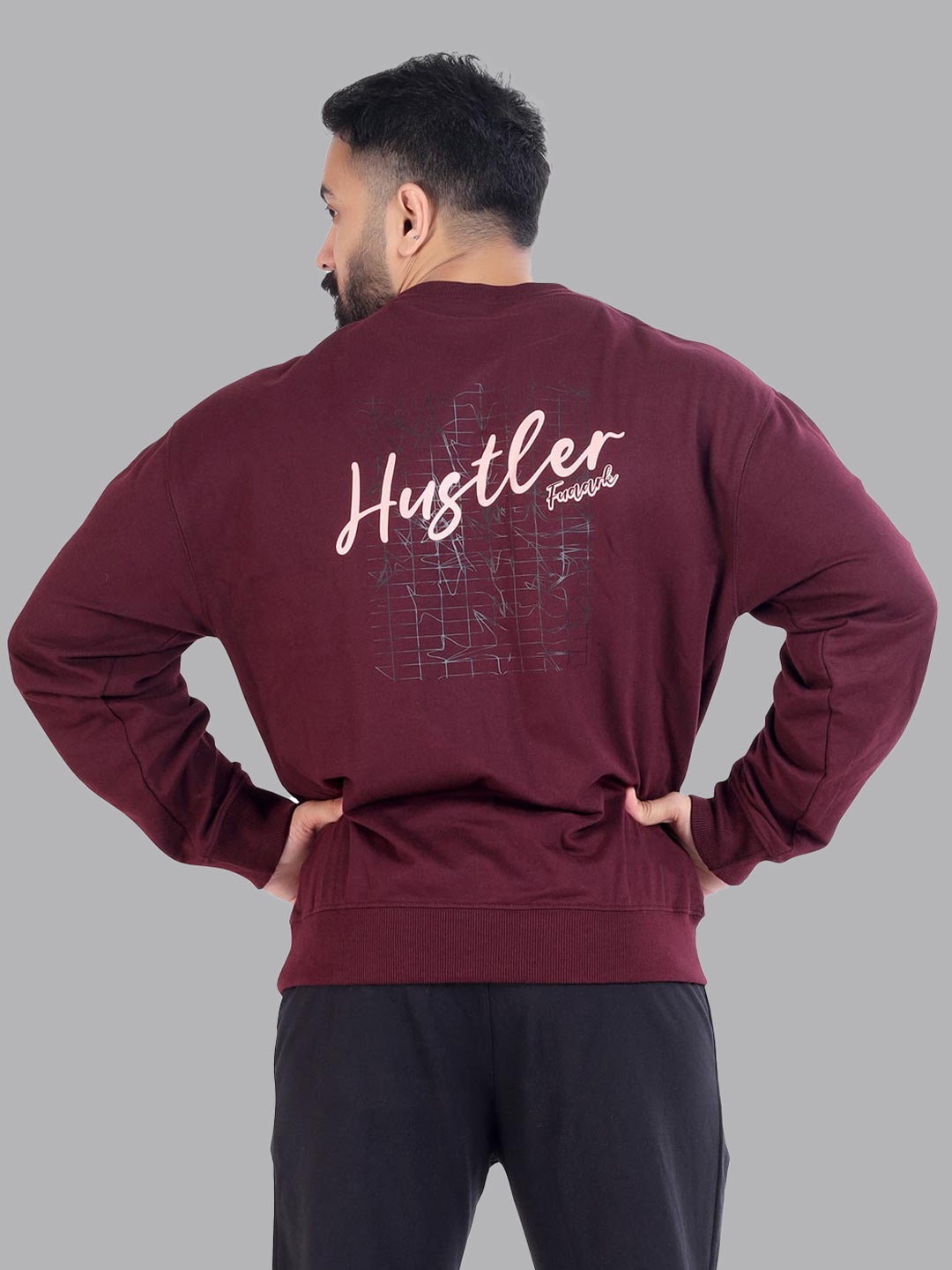 

FUAARK Men Maroon Anti-Odour Sweatshirt