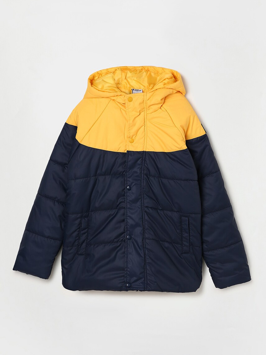 

Fame Forever by Lifestyle Boys Black & Yellow Colourblocked Lightweight Padded Jacket