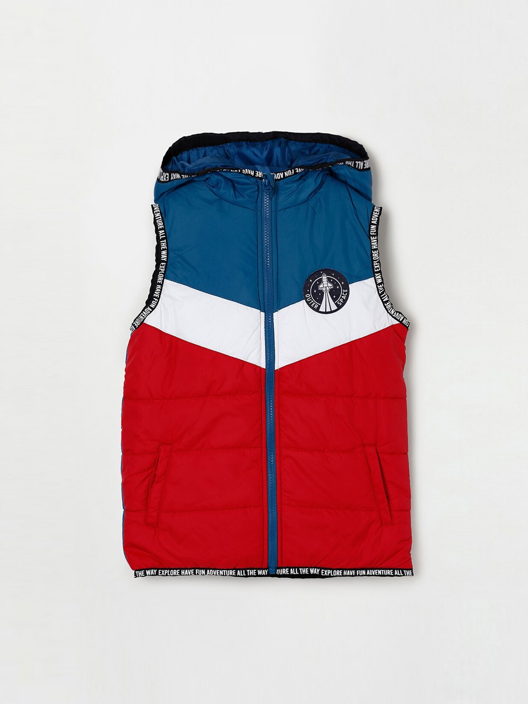 

Fame Forever by Lifestyle Boys Red & Blue Colourblocked Lightweight Padded Jacket