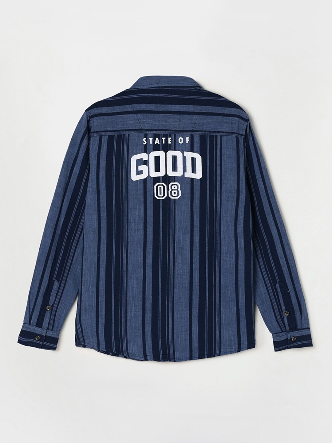 

Fame Forever by Lifestyle Boys Navy Blue Striped Cotton Casual Shirt