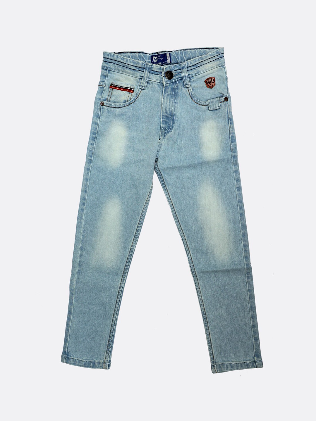 

612League Boys Blue Slim Fit Heavy Fade Jeans