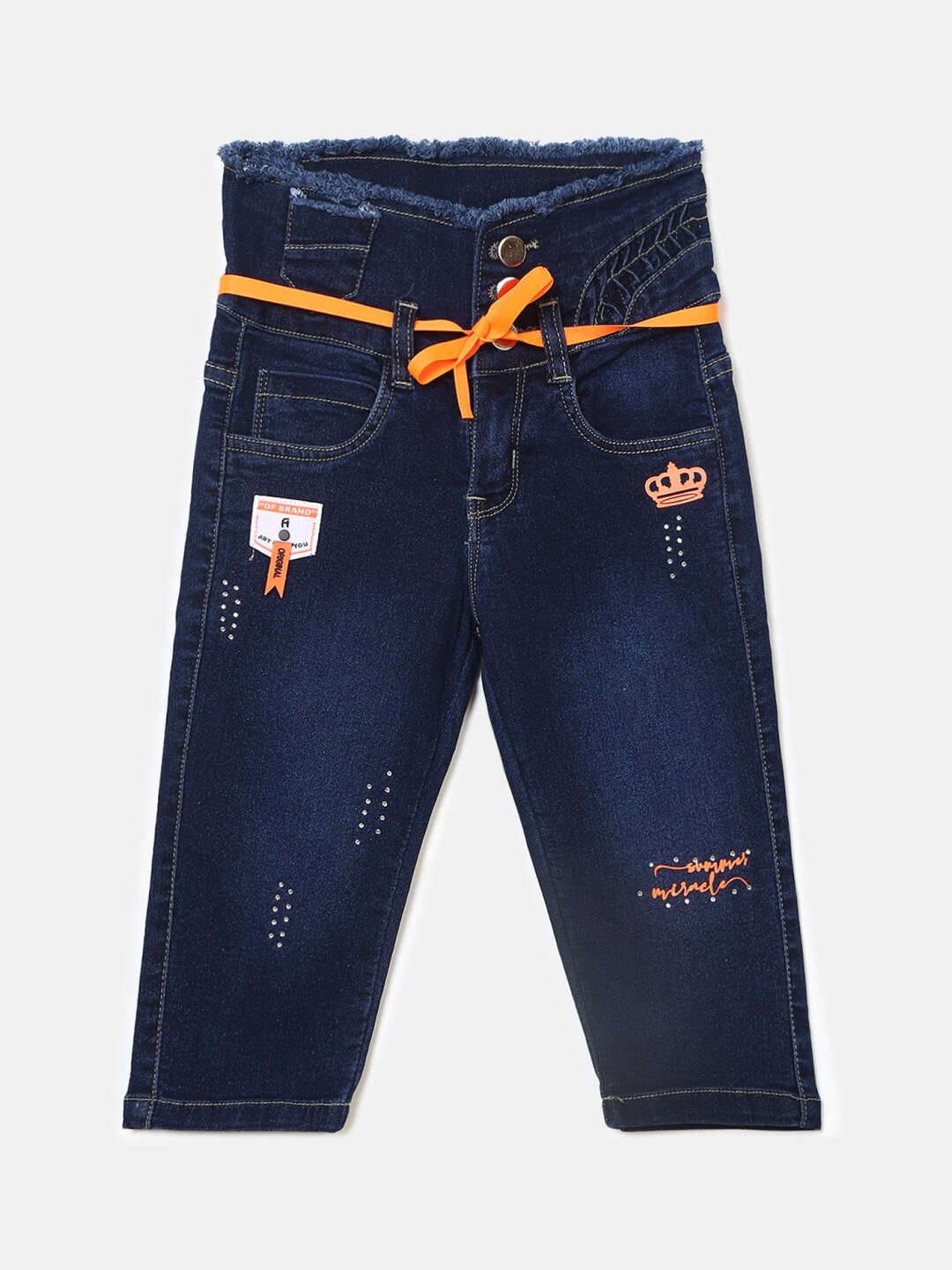 

V-Mart Girls Black High-Rise Light Fade Cotton Jeans