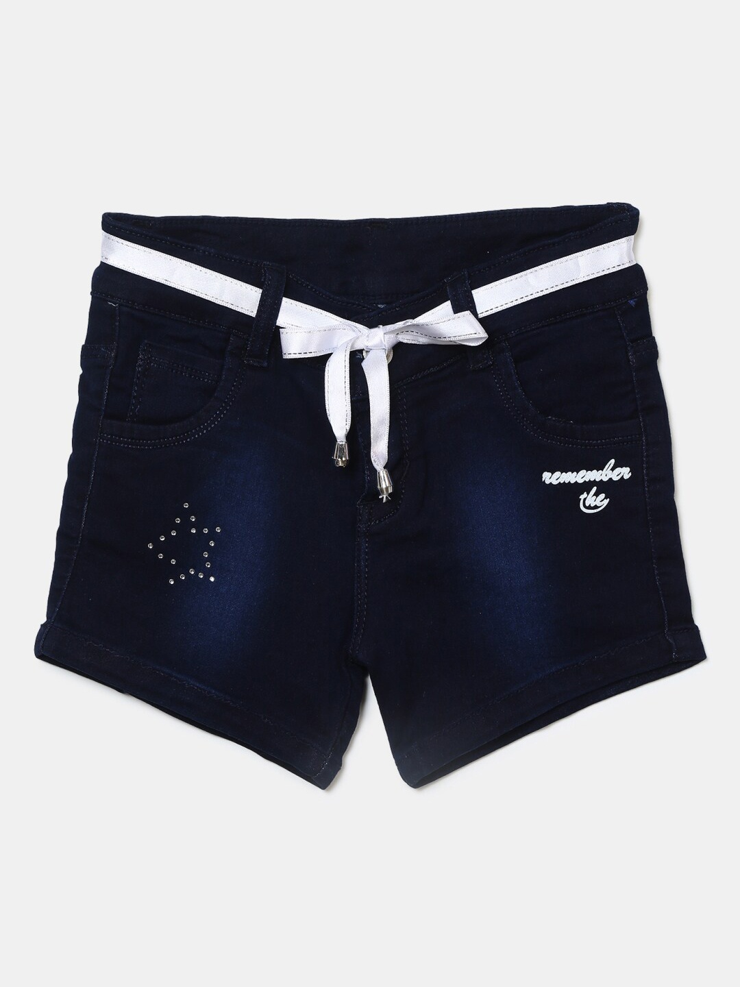 

V-Mart Girls Blue Cotton Denim Shorts