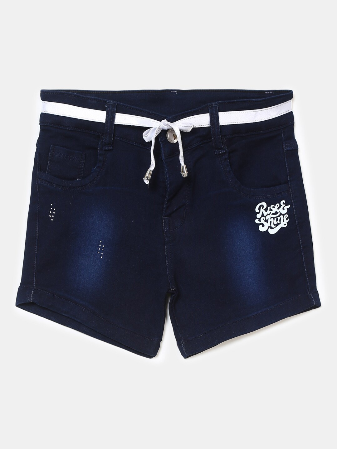 

V-Mart Girls Blue Cotton Denim Shorts