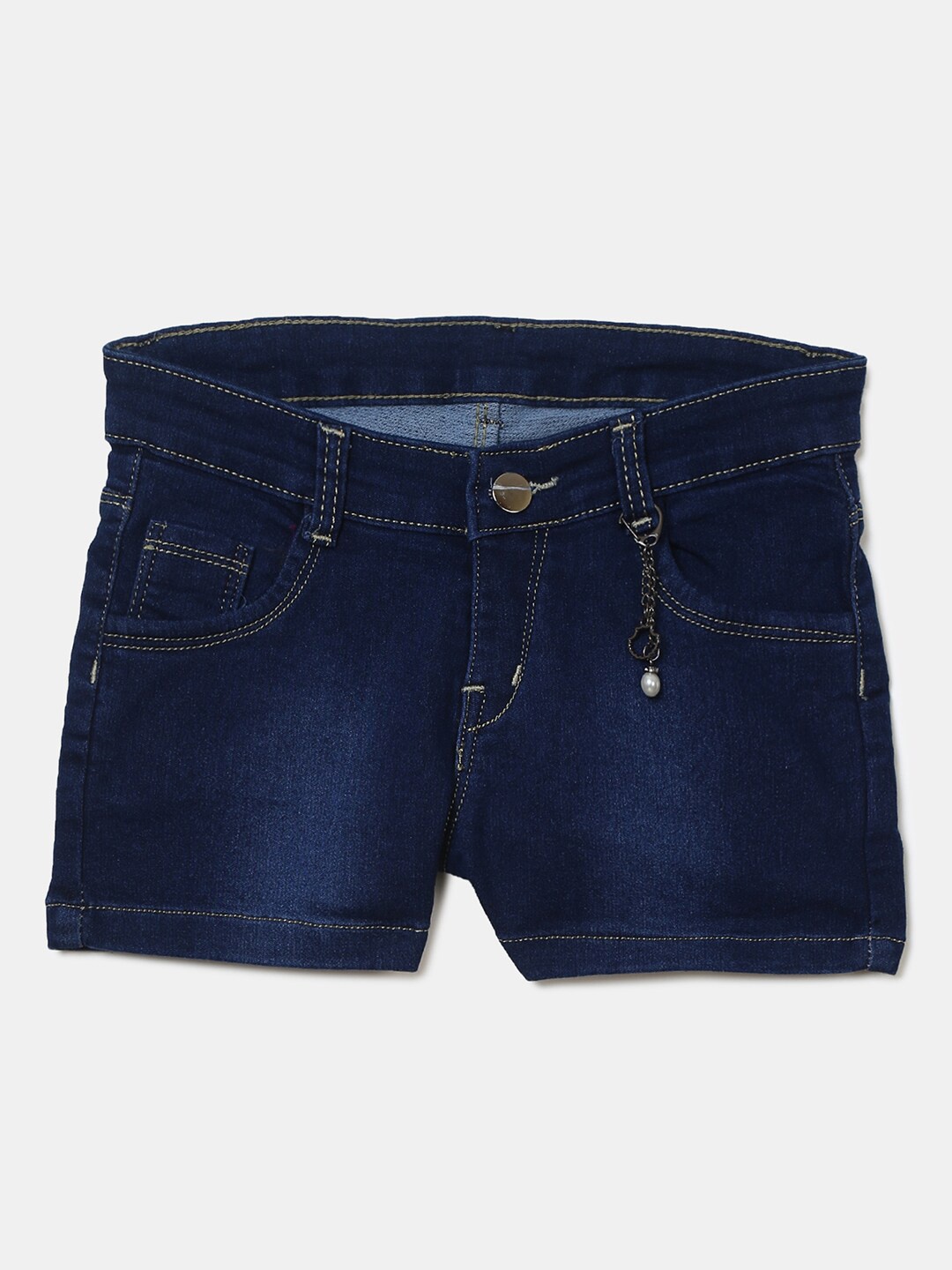 

V-Mart Girls Navy Blue Solid Outdoor Denim Shorts