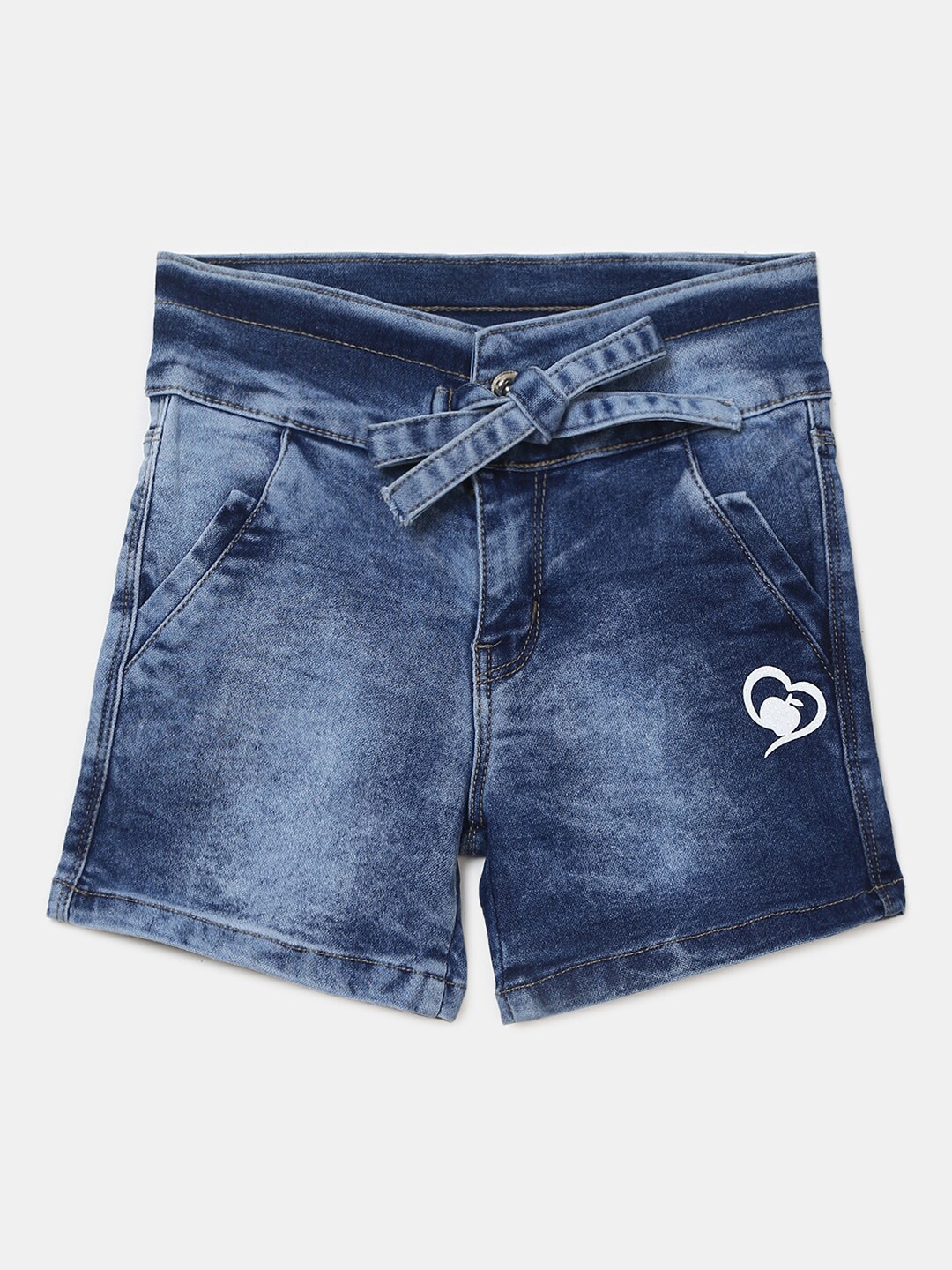 

V-Mart Girls Blue Washed Washed Outdoor Denim Shorts