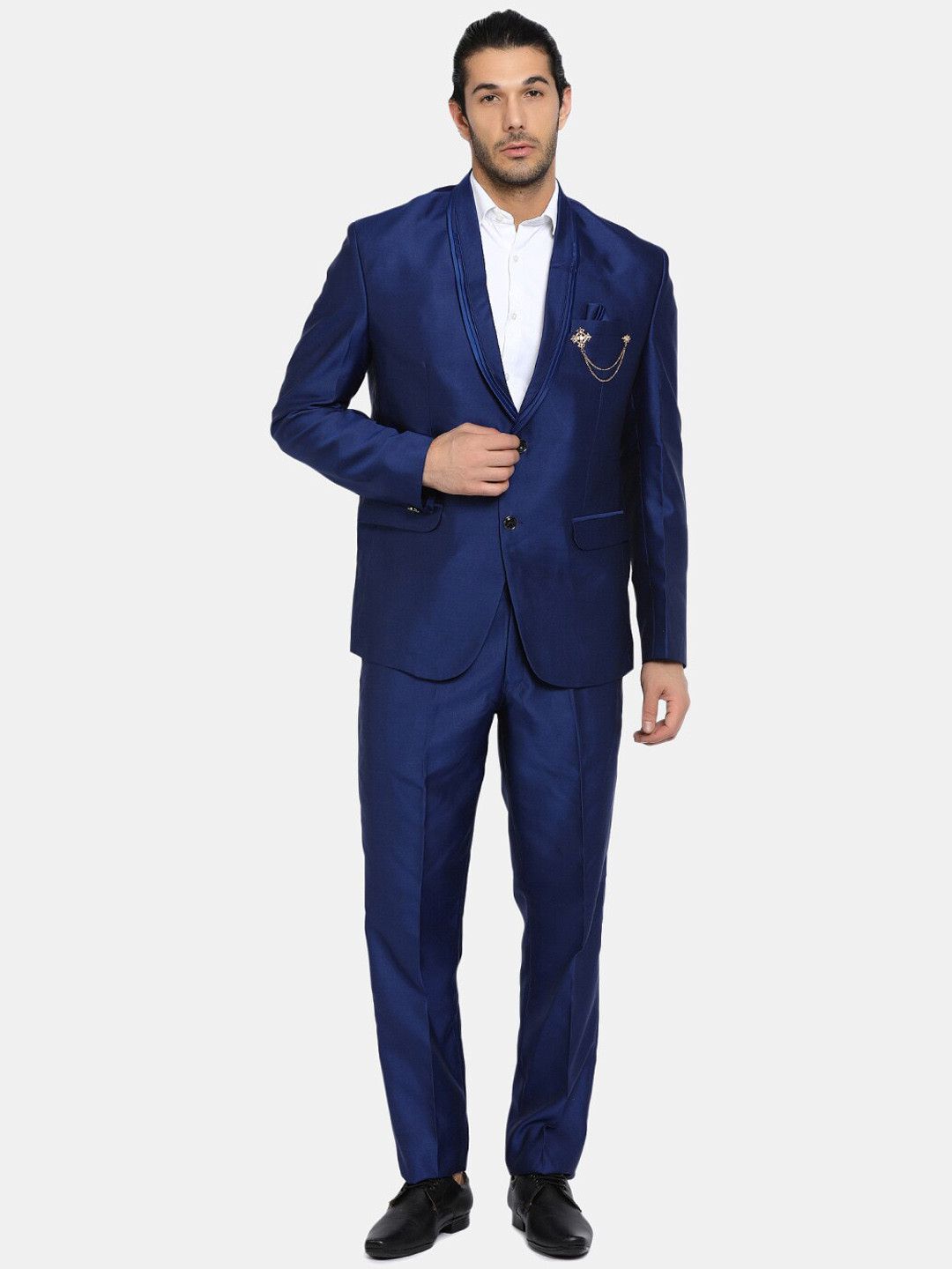 

V-Mart Men Navy Blue Solid Single-Breasted Two-Piece Suit