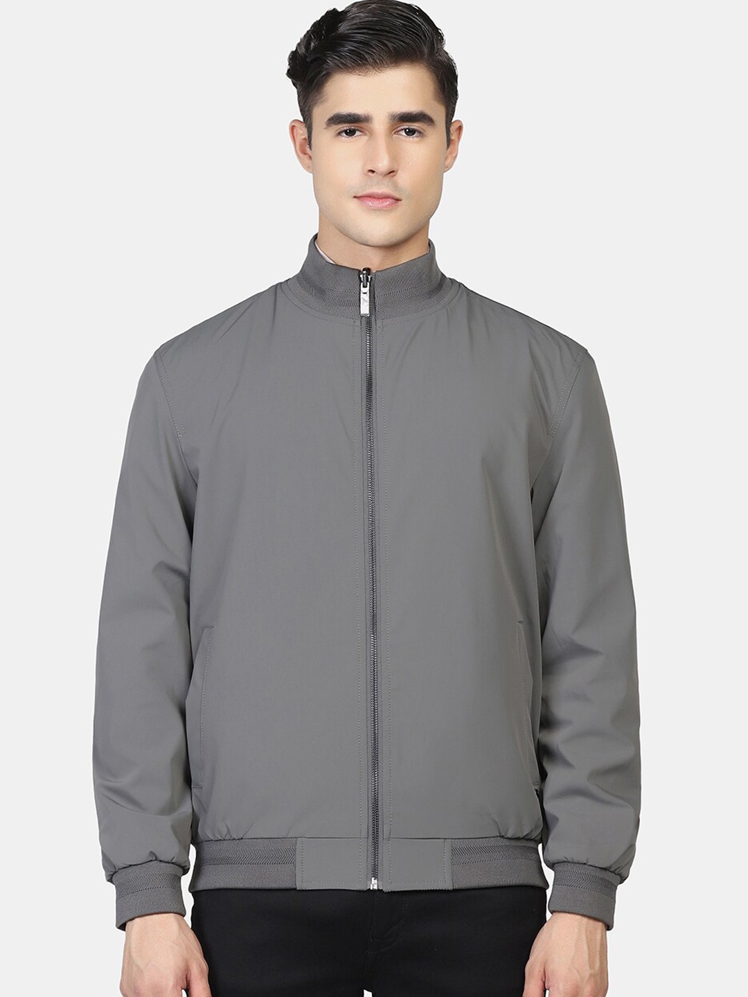 

Blackberrys Men Grey Reversible Bomber Jacket