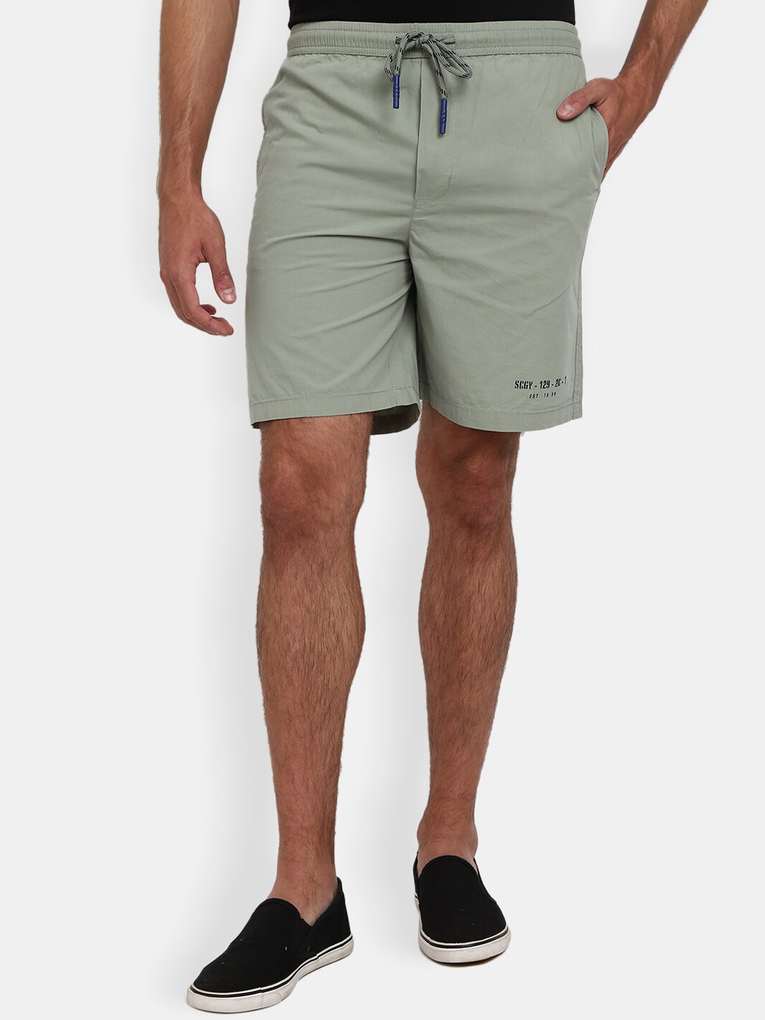 

V-Mart Men Sea Green Solid Cotton Outdoor Short
