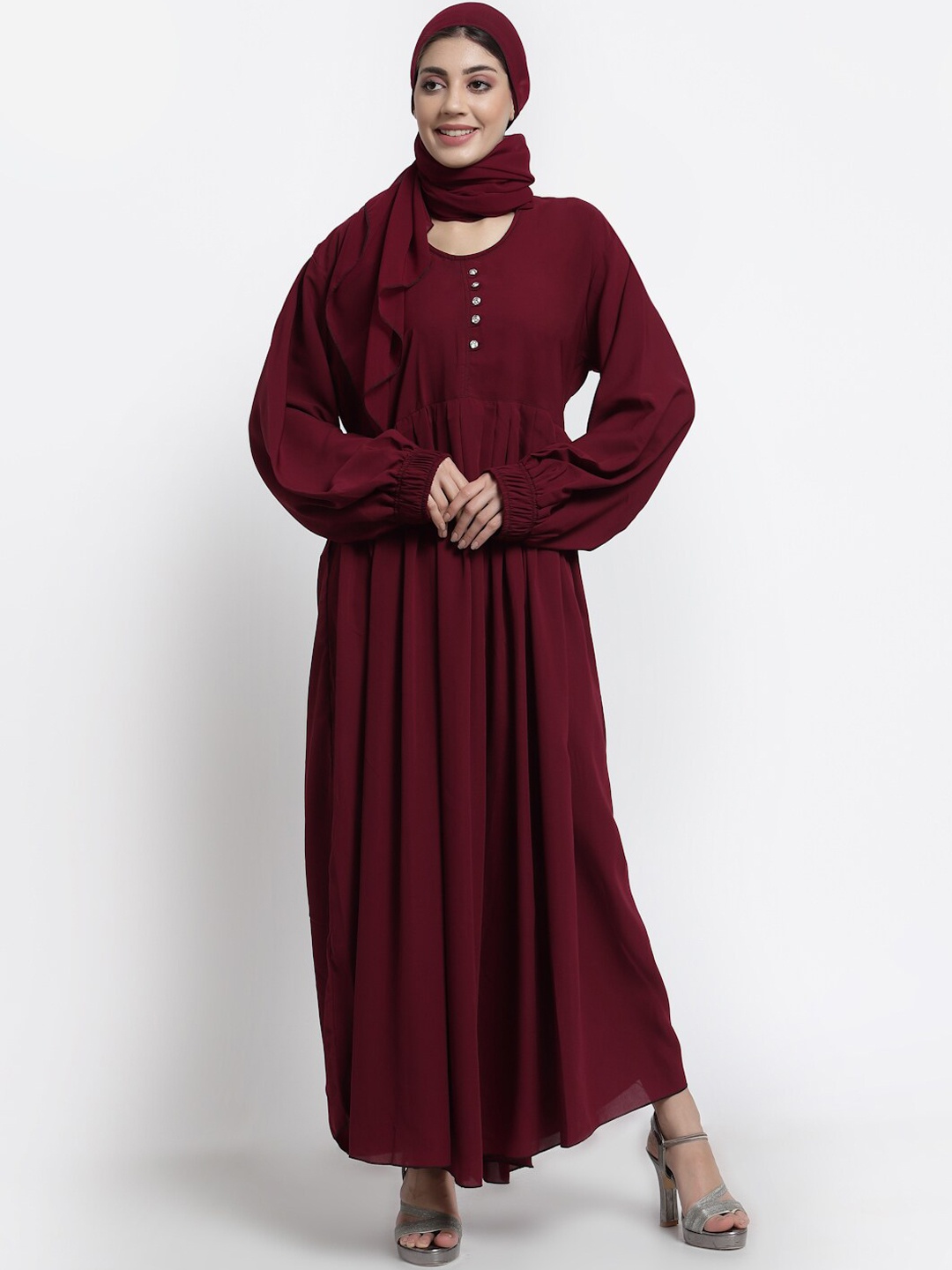 

Arrabi Women Red Solid Burqas