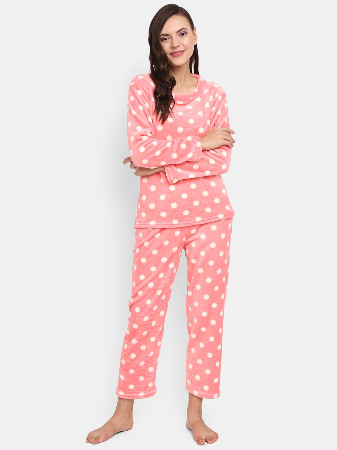 

V-Mart Women Pink Printed Night Suit