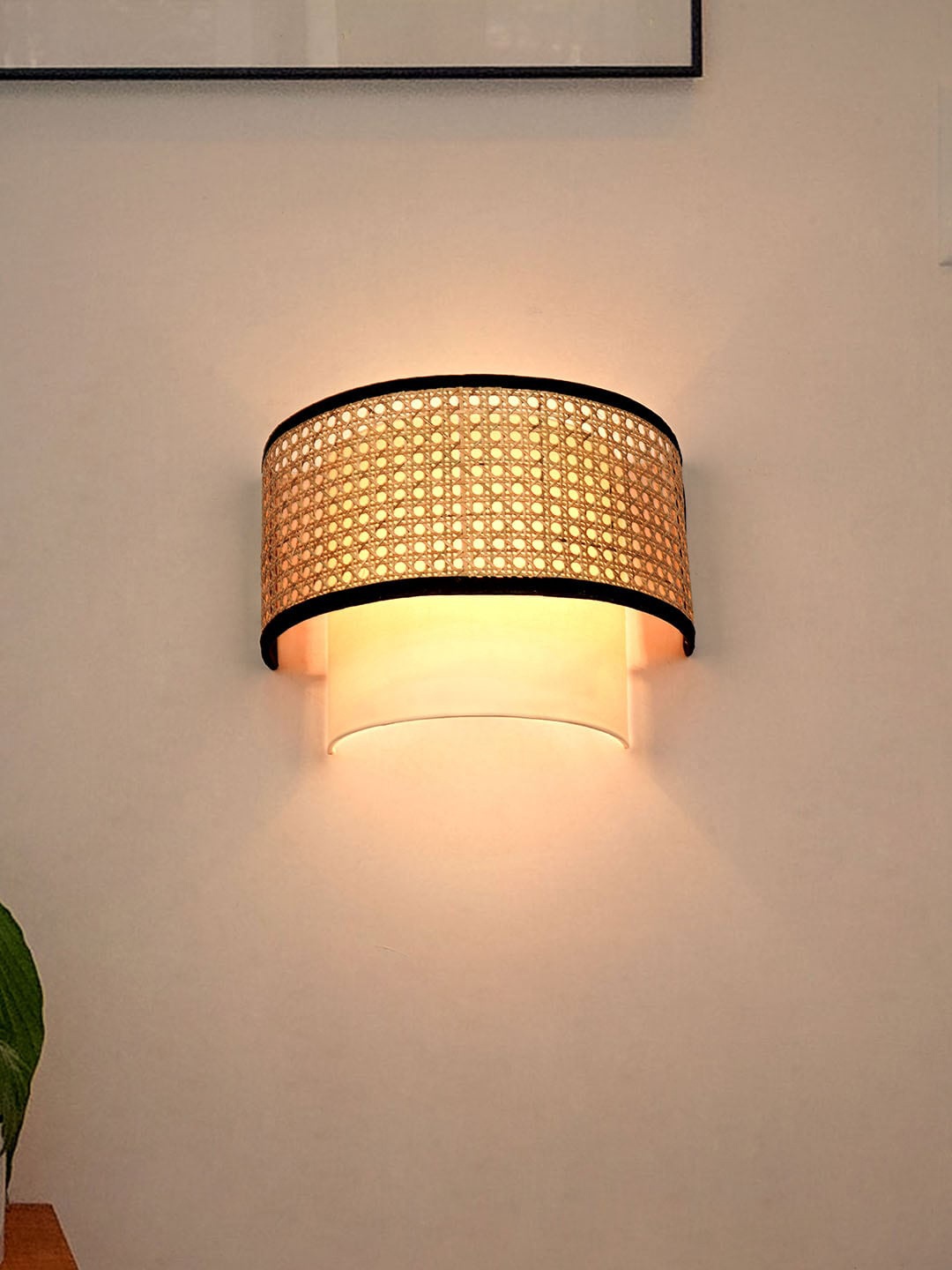 

Fos Lighting Beige Half Drum Shaped Contemporary Wall Lamp