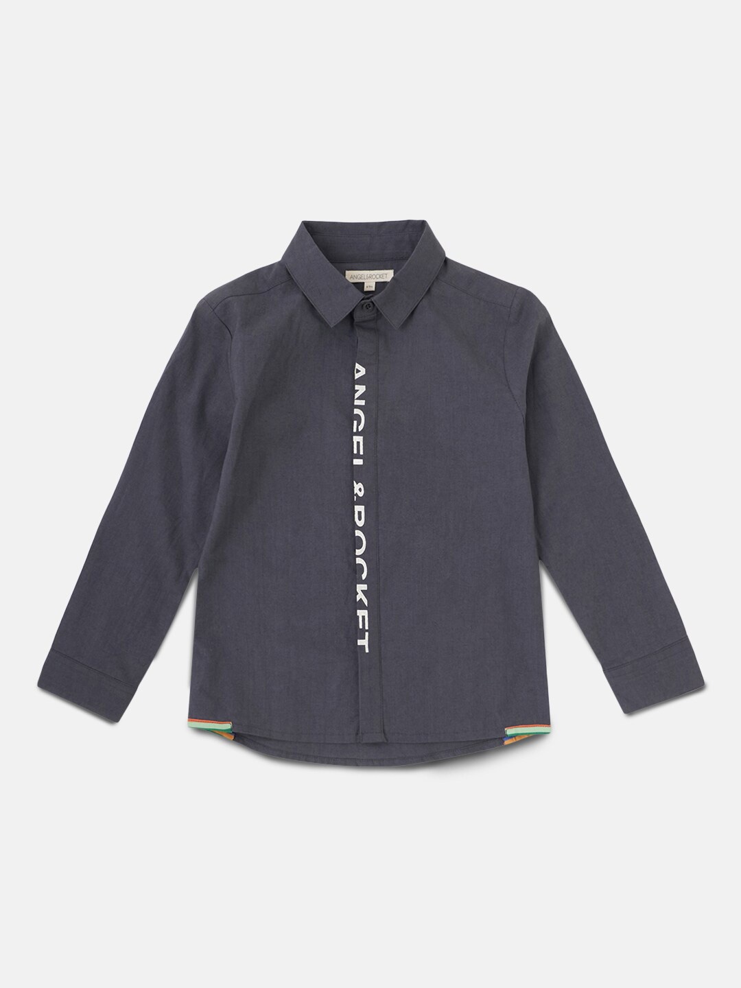 

Angel & Rocket Boys Grey Classic Solid Casual Shirt