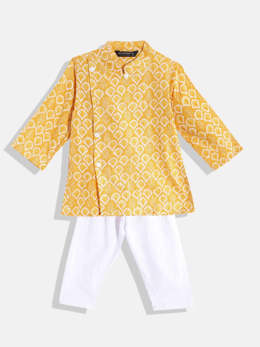 

Readiprint Boys Yellow Ethnic Motifs Printed Pure Cotton Kurta with Pyjamas
