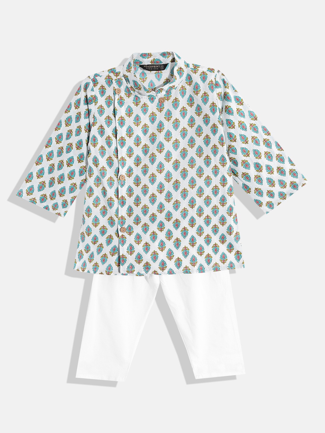 

Readiprint Fashions Boys White Ethnic Motifs Printed Pure Cotton Kurta with Pyjamas