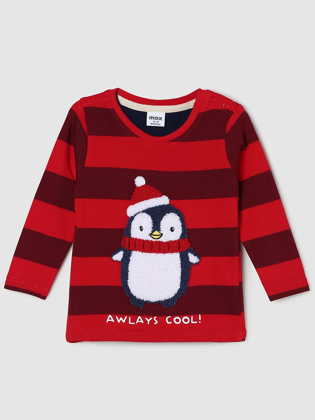 

max Boys Red Graphic Printed Embellished Cotton T-shirt