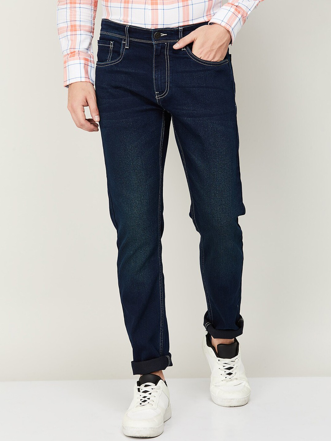 

Fame Forever by Lifestyle Men Navy Blue Light Fade Cotton Jeans