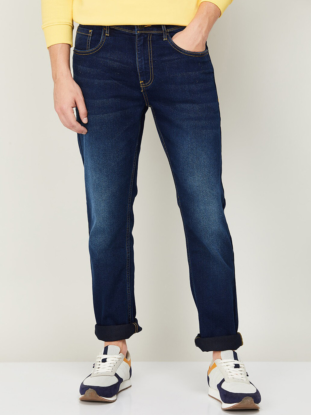 

Fame Forever by Lifestyle Men Navy Blue Light Fade Cotton Jeans