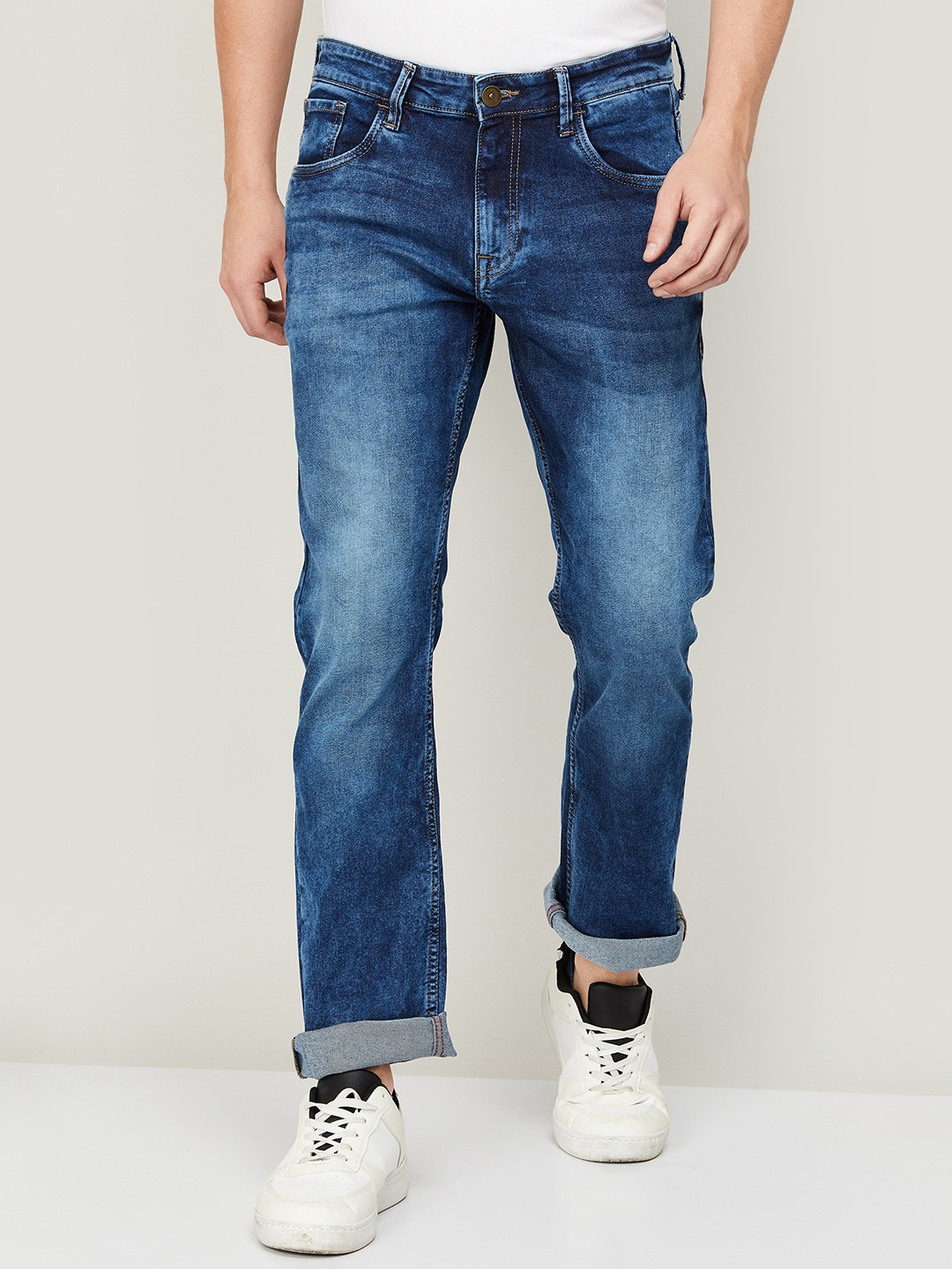 

Forca by Lifestyle Men Blue Light Fade Cotton Jeans
