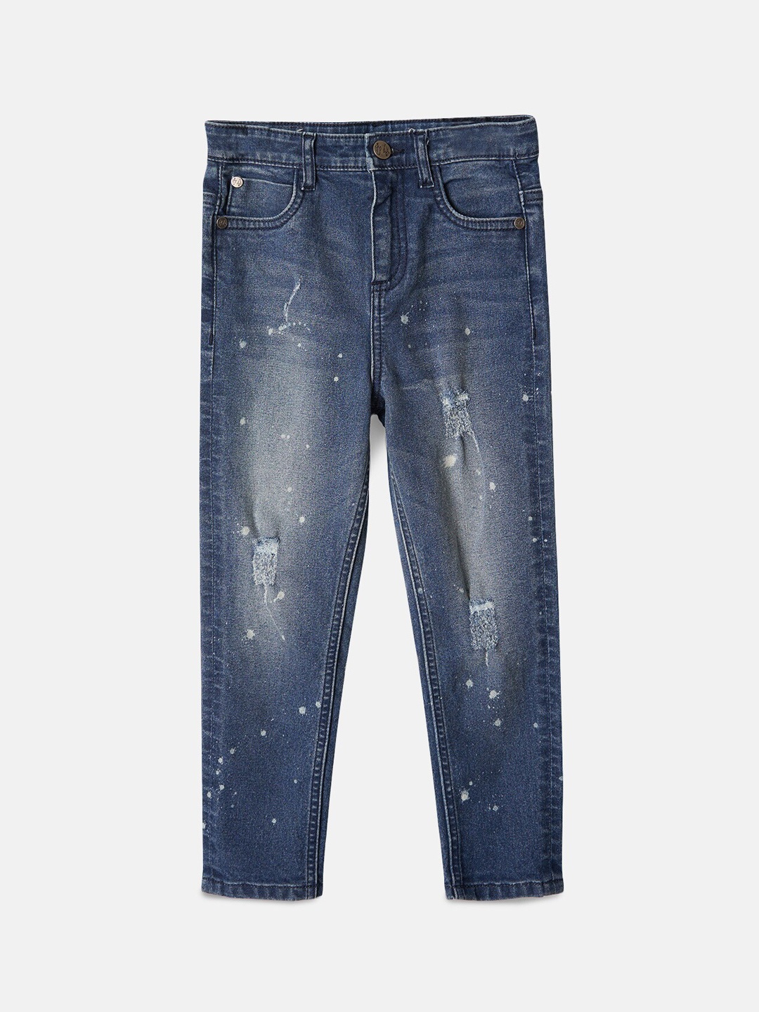 

Angel & Rocket Boys Blue Comfort Mildly Distressed Heavy Fade Stretchable Cotton Jeans