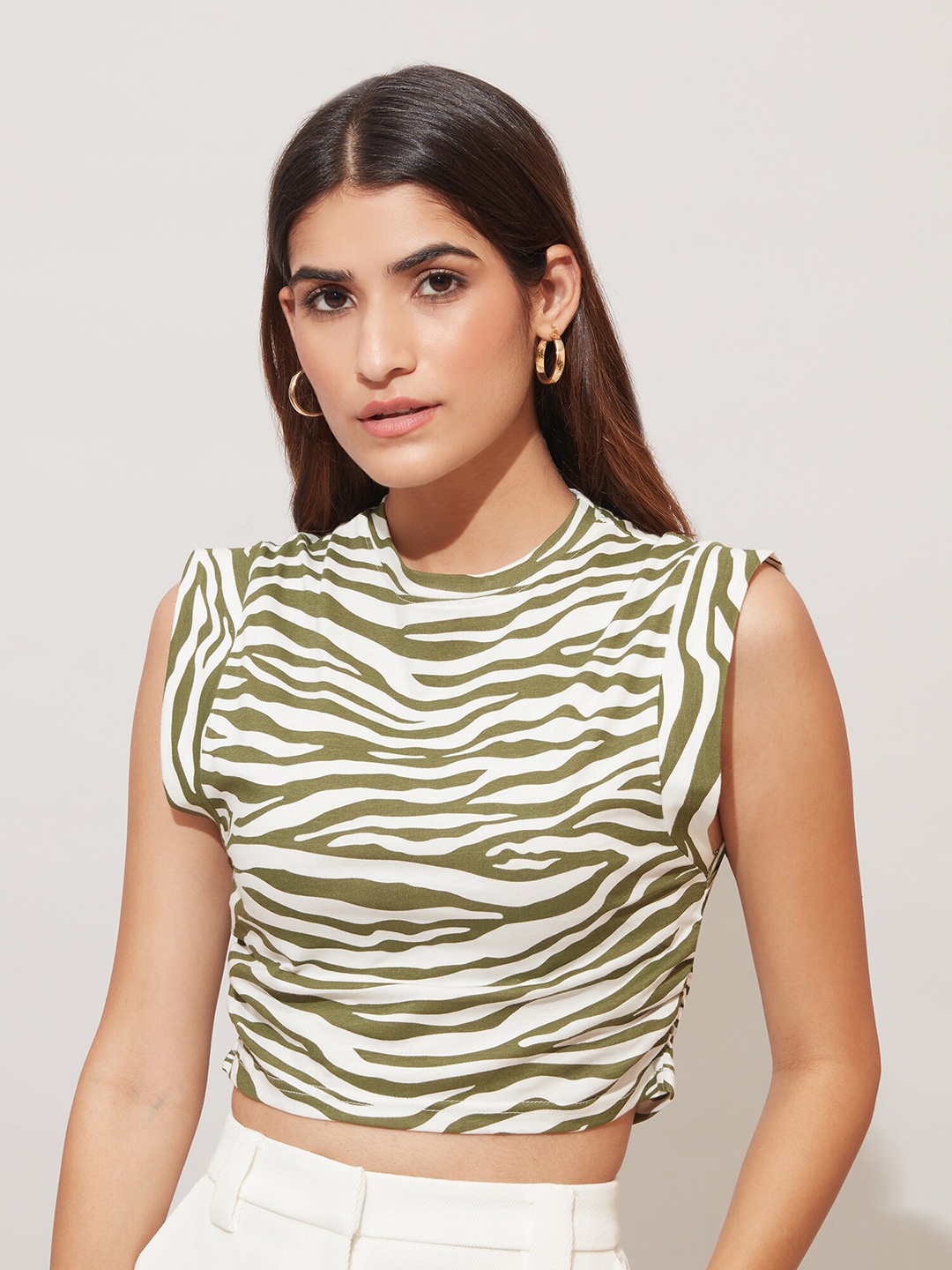 

20Dresses Women Green Striped T-shirt