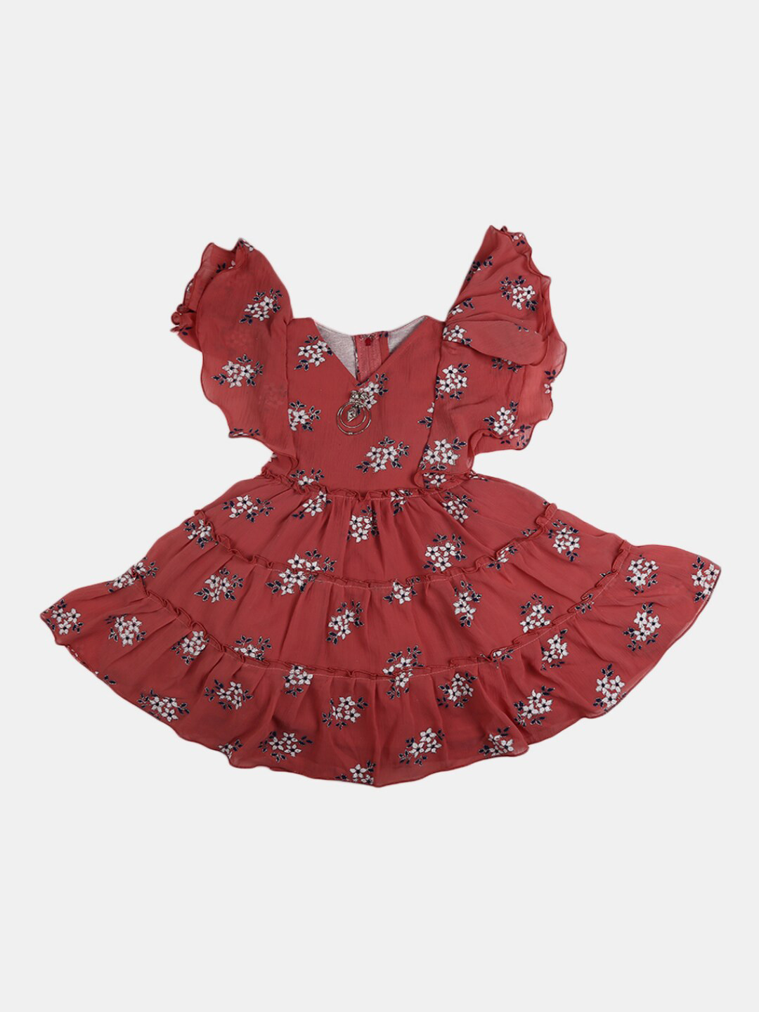 

V-Mart Brown Floral Printed Cotton Dress