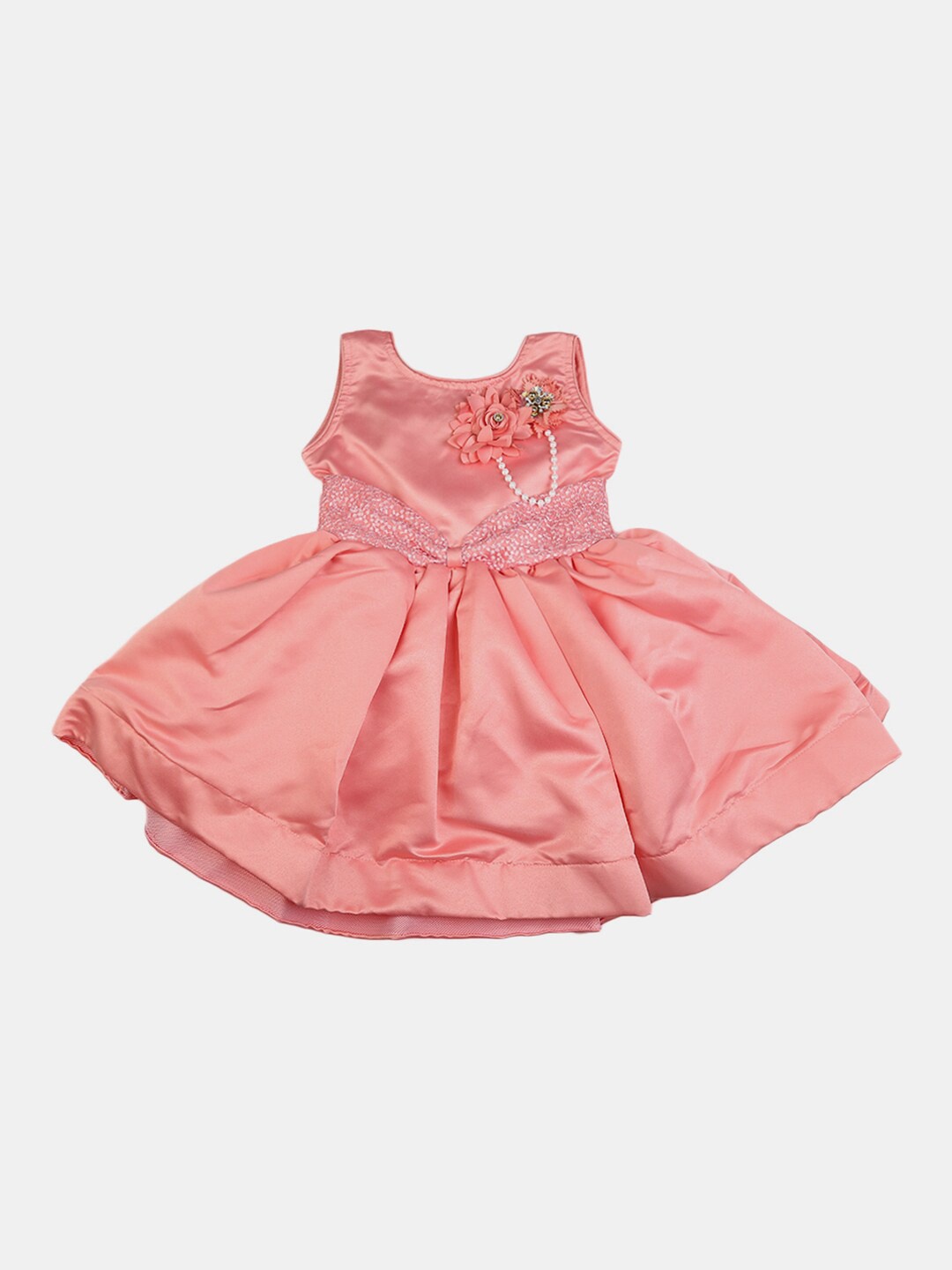 

V-Mart Peach-Coloured Satin Dress