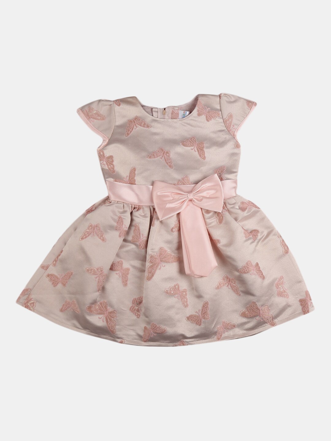 

V-Mart Girls Pink Floral Round Neck Dress