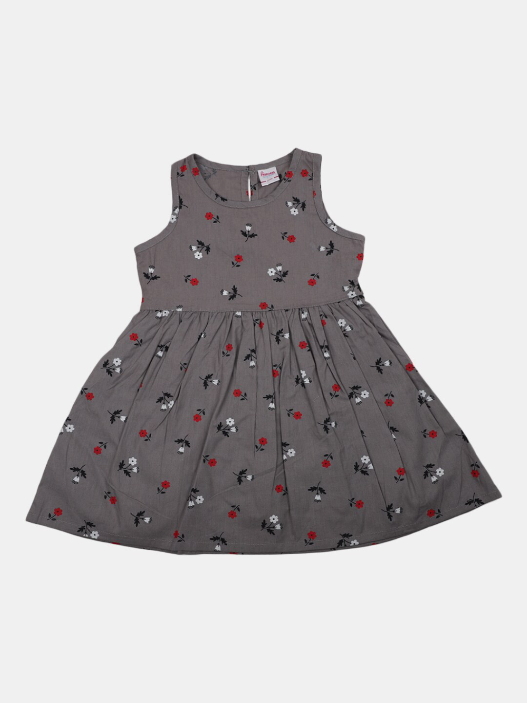 

V-Mart Girls Grey Floral Print Fit and Flare Cotton Dress