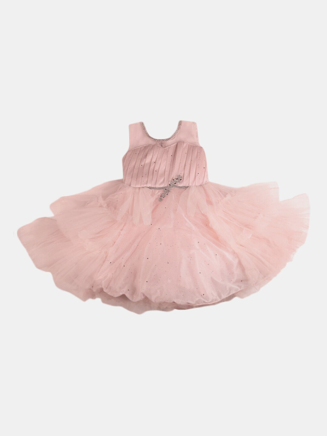 

V-Mart Girls Sleeveless Fit and Flare Dress, Peach