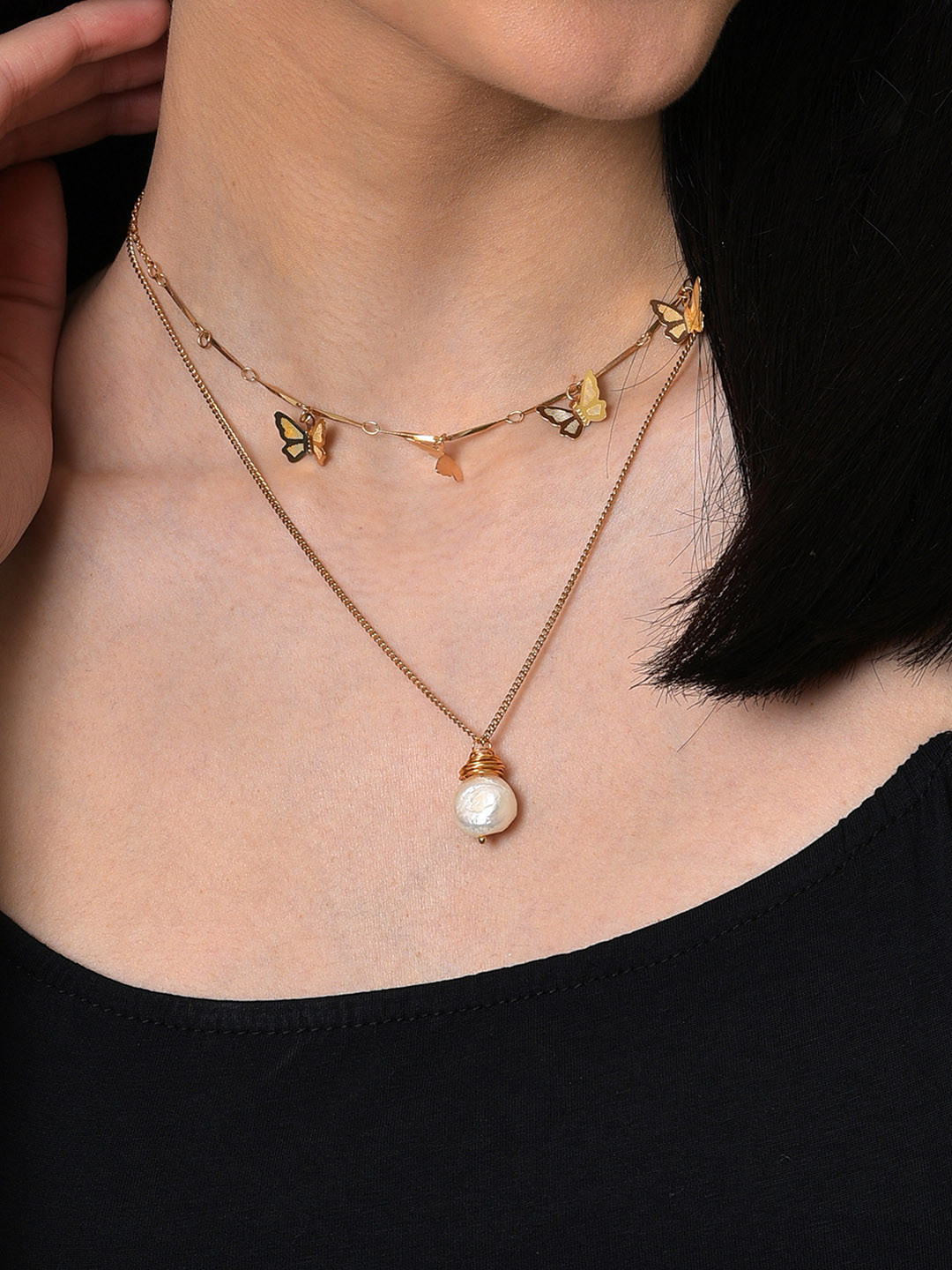 

SOHI Gold-Toned & White Gold-Plated Chain