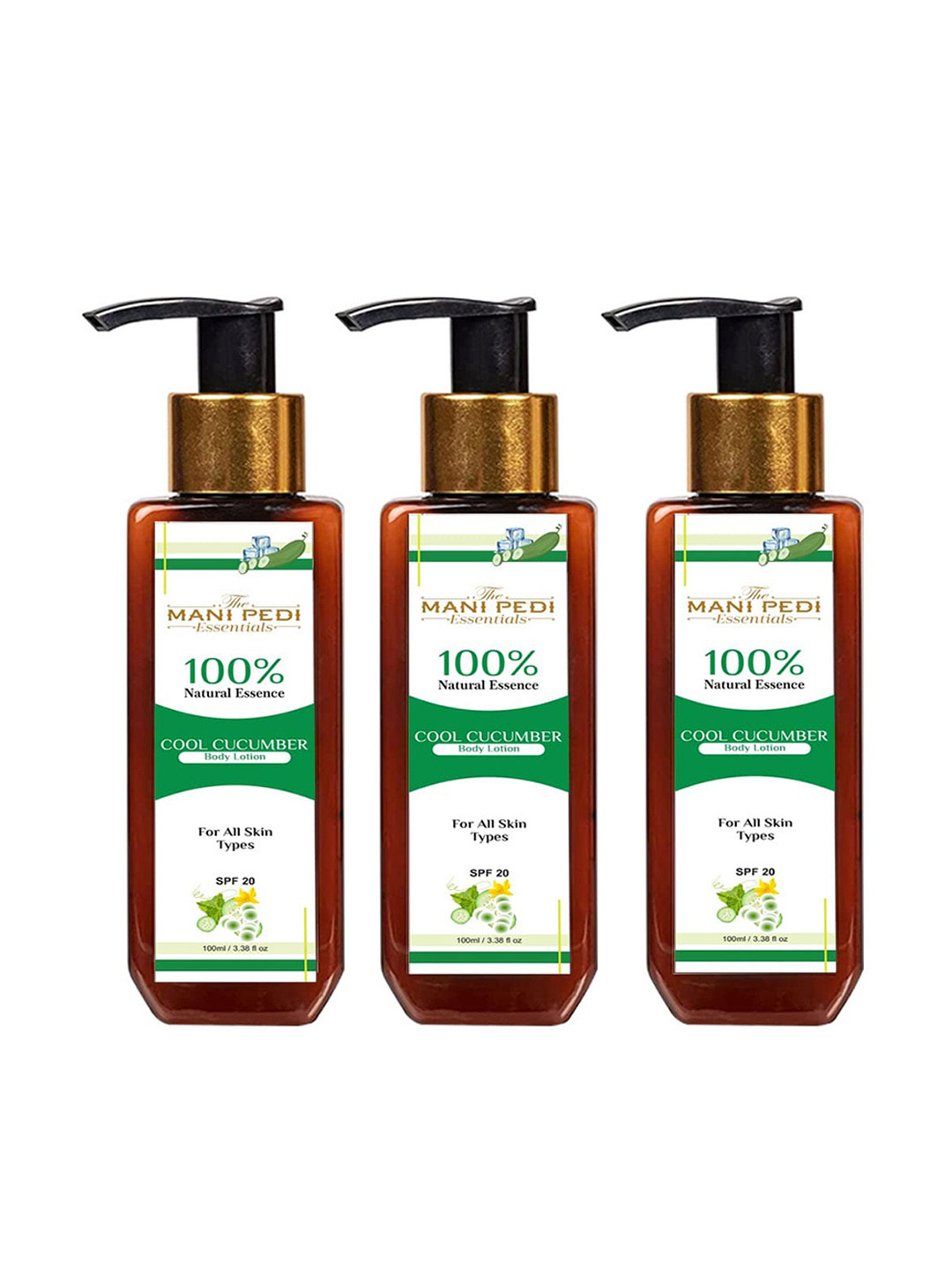 

The Mani Pedi Essentials Set Of 3 Cool Cucumber SPF 20 Body Lotion 300ml, White