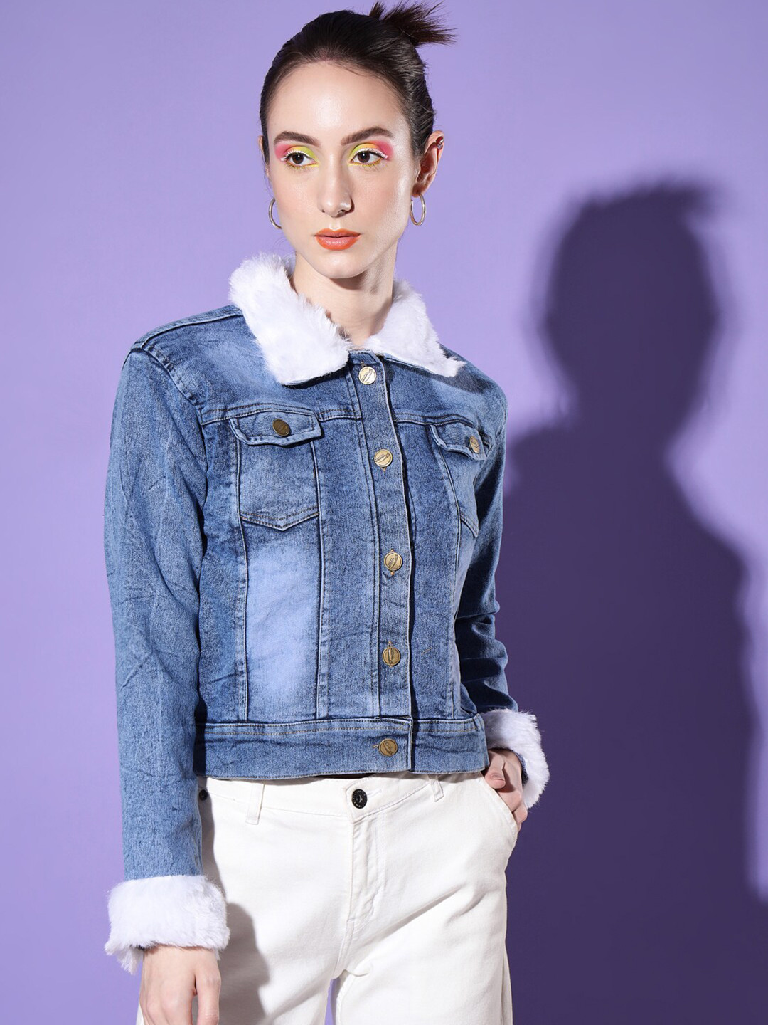 

BUY NEW TREND Women Blue Denim Jacket