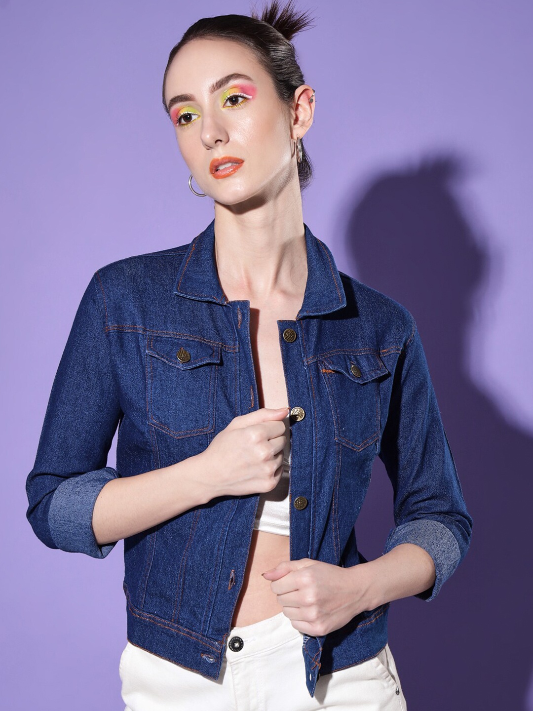 

BUY NEW TREND Women Blue Denim Jacket