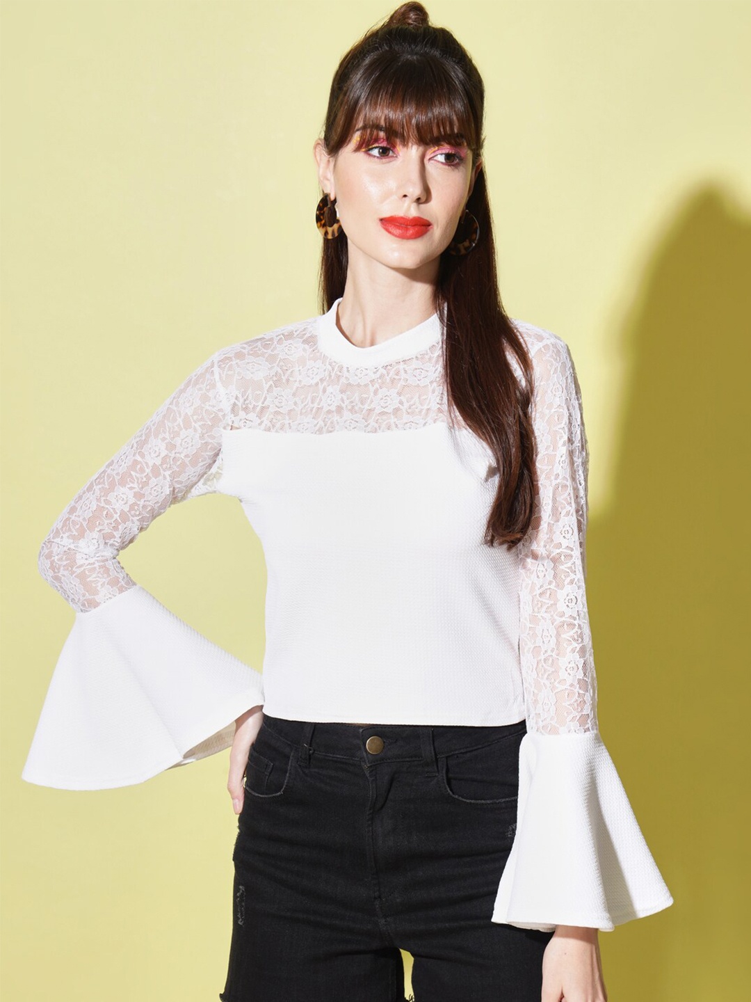 

BUY NEW TREND Women White Solid Top